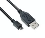 Micro USB Kabel A Stecker auf micro B Stecker, schwarz, 2,00m, DINIC Polybag